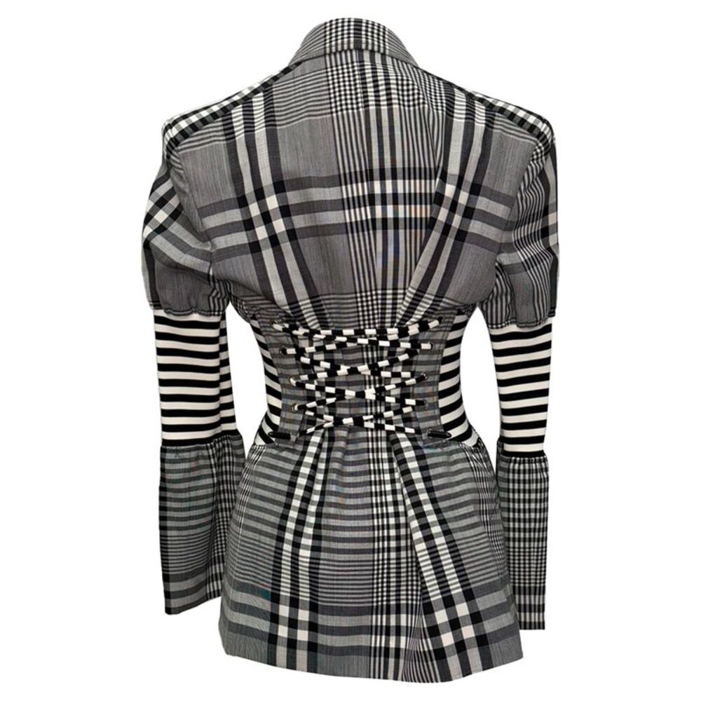 Burberry Stripe & Check Corset Blazer in Multicolor Polyester - Picture 3 of 11